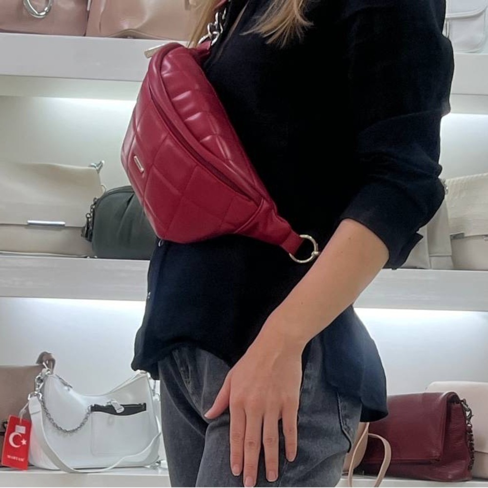 David Jones Red Crossbody Bag Quilted NWT Chic Small Purse - Picture 7 of 7